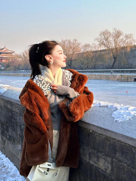 DUO智仙生 富贵抱抱熊美拉德棕色系玩具熊可爱系环保皮草 商品图4