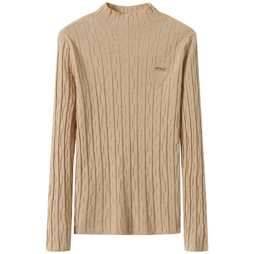 半高领年轻针织打底衫女秋冬慵懒风修身毛衣内搭好看短款上衣CC-QL-W8375 商品图4