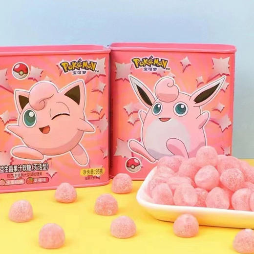 宝可梦罐仔糖水蜜桃草莓95g 商品图1