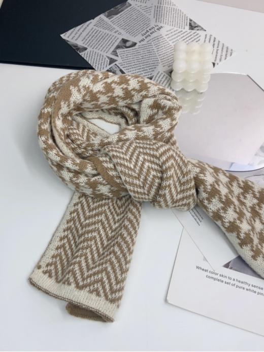 【格菱千鸟格仿羊绒围巾】集简约、舒适！📍好看保暖，花纹就是时尚元素千鸟格，🔶款式经典，戴上自然凸显优雅气质👍 商品图4