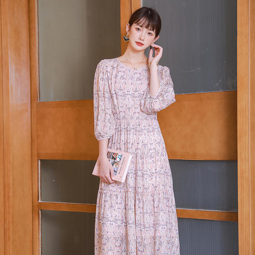 火桐hooton灯笼袖真丝连衣裙2530 商品图7