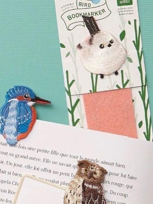 HISAGO日本野鸟协会刺绣珍贵野生鸟类毛毡布制书签 商品图1