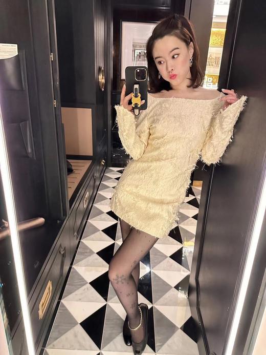 DUO智仙生黑标 禅庭 白色梦幻曲定制提花流苏新中式鸡尾酒小礼服 商品图0