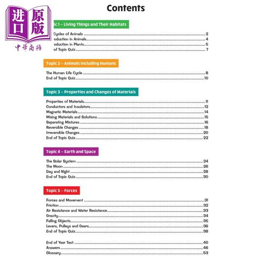 【中商原版】英国原版CGP教辅 新的 KS2 科学 5年级有针对性的问题书 含答案New KS2 Science Year 5 Targeted Question Book 商品图1