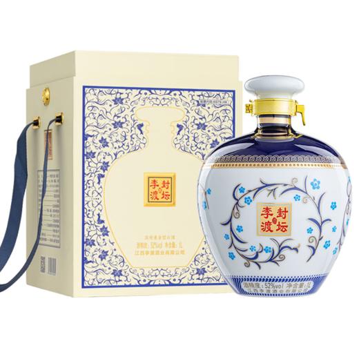 【现货】李渡封坛酒 浓特兼香 瓷坛收藏礼品酒 52度 1000mL 1坛 【青花-配礼盒】（新老包装随机发货） 商品图1