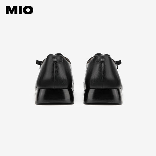 MIO米奥春季纯色粗低跟牛津鞋复古学院风系带休闲女鞋M241525911 商品图4