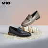 MIO米奥春季纯色低跟乐福鞋金属饰扣复古时尚质感单鞋女鞋M241539092 商品缩略图0