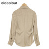 oldcolour纯色修身衬衫春季新款设计感休闲简约上衣女HO14013401 商品缩略图3
