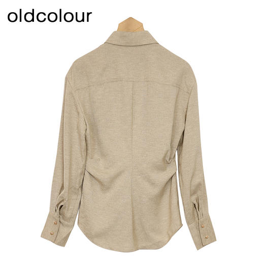 oldcolour纯色修身衬衫春季新款设计感休闲简约上衣女HO14013401 商品图3