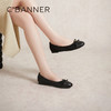 千百度小香风单鞋女春季浅口平底鞋拼接晚晚鞋轻便休闲A24138001 商品缩略图4