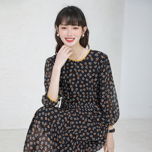 火桐hooton灯笼袖真丝连衣裙2530 商品图5