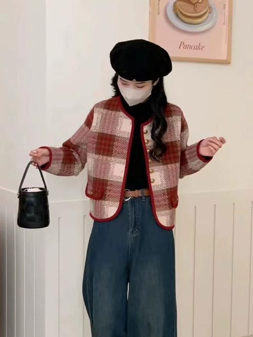 女格子小香风外套9620 商品图1