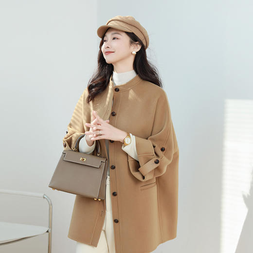 火桐hooton 铂金系列 30绒双面双色羊皮扣箱型大衣外套3409 商品图6