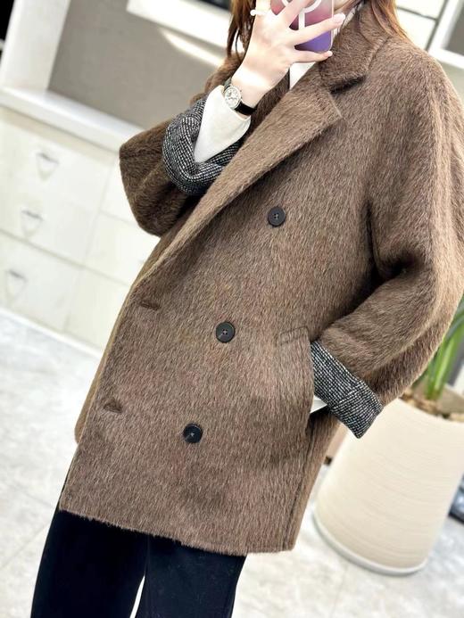 火桐hooton 高定系列 小骆马绒双面羊绒双排扣大衣3467 商品图4