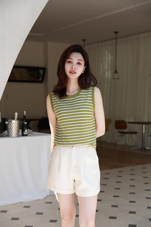 火桐hooton撞色条纹无袖背心 商品图1