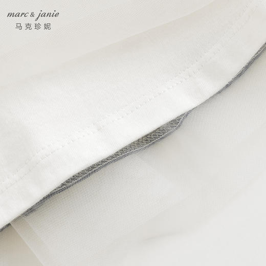 马克珍妮女童元气学院拼接网纱连衣裙儿童纯棉裙子春装新款240099 商品图4