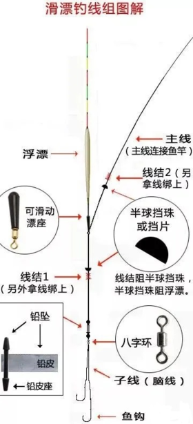  滑漂钓法如何制作线组，其实很简单，一看就会，一学就废 