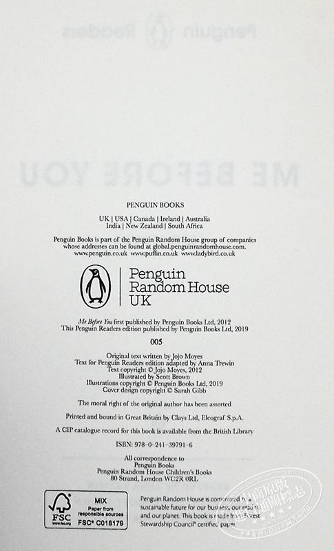 【中商原版】Penguin Readers Level 4: Me Before You (ELT Graded Reader)企鹅分级文学经典4级：遇见你之前 英文原版进口图书 儿童分级阅读 商品图3
