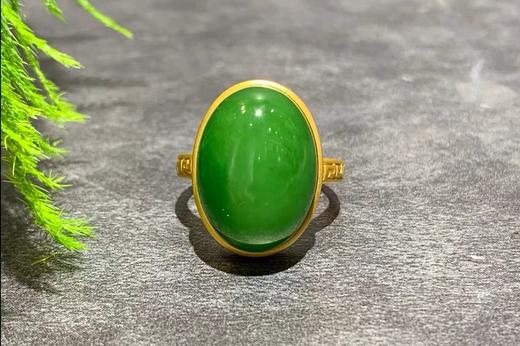 【御珠宫坊】金镶碧玉戒指 商品图0