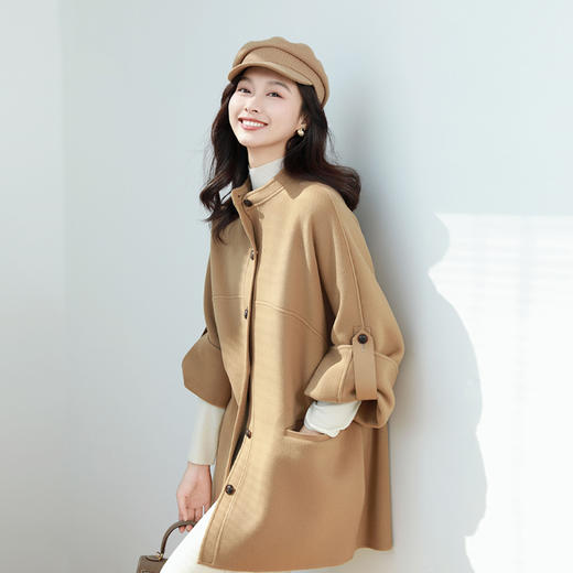 火桐hooton 铂金系列 30绒双面双色羊皮扣箱型大衣外套3409 商品图4