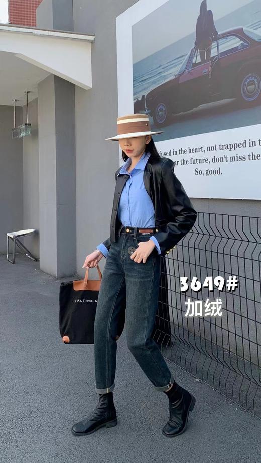 女哈伦加绒牛仔裤3649 商品图3