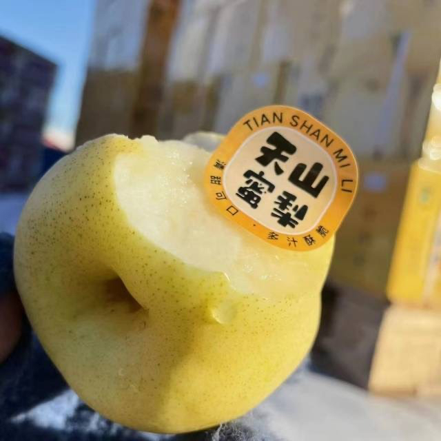 去年的王炸产品回归啦！还是那个地方，那片园子，还是那么好吃！天山脚下，雪山滋润，加上新疆昼夜温差的锤炼！成就了我们这一颗不一样的天山蜜梨。细腻无渣，厚实多汁，口感甜蜜如糖！大果，净果6斤