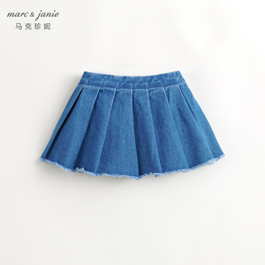 马克珍妮女童元气学院百褶裙短裙半身裙纯棉裙子春装新款240070 商品图1
