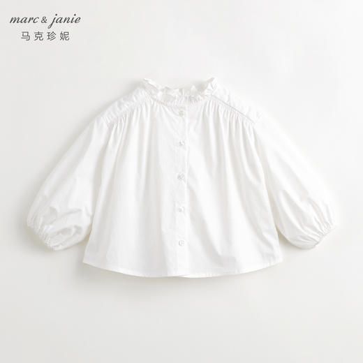 马克珍妮女童花边立领满印衬衫儿童纯棉衬衣上衣春装新款240106 商品图4