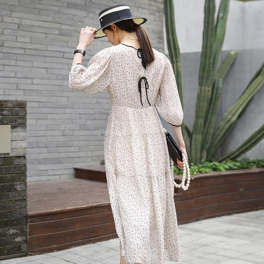 火桐hooton灯笼袖真丝连衣裙2530 商品图3