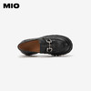 MIO米奥春季圆头粗跟乐福鞋牛皮革复古压纹舒适厚底单鞋女M241515537 商品缩略图2
