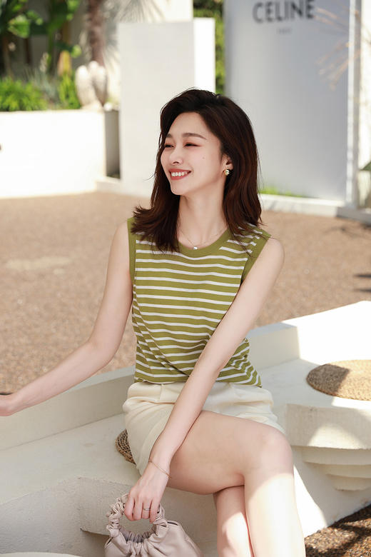 火桐hooton撞色条纹无袖背心 商品图4