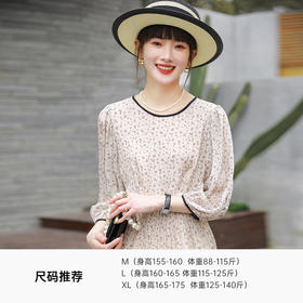 火桐hooton灯笼袖真丝连衣裙2530