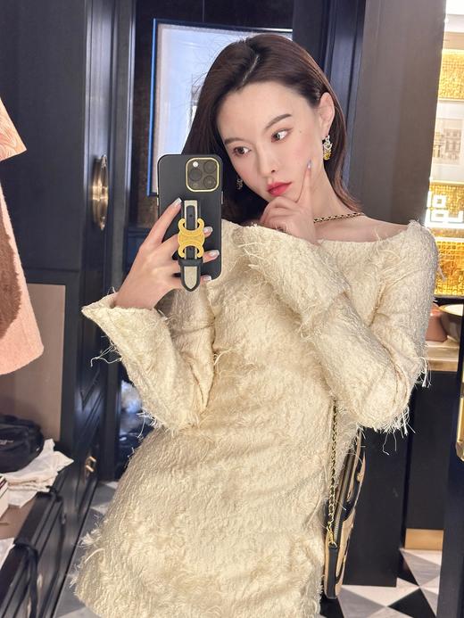 DUO智仙生黑标 禅庭 白色梦幻曲定制提花流苏新中式鸡尾酒小礼服 商品图1