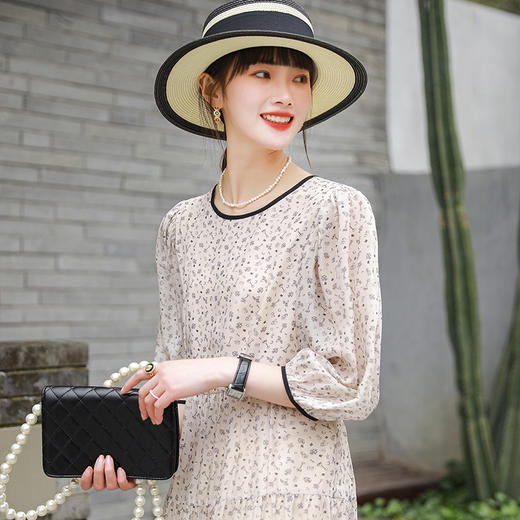 火桐hooton灯笼袖真丝连衣裙2530 商品图2