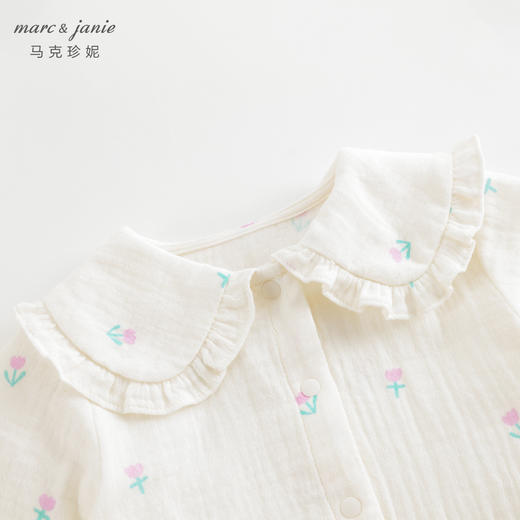 [可开裆]马克珍妮女宝宝娃娃领碎花连体衣婴儿纯棉哈衣春款240092 商品图2
