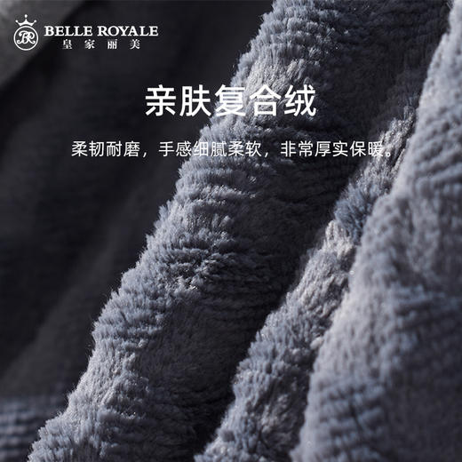 睡袍冬款男士加绒加厚绒睡衣秋冬季保暖长款浴袍JJP90019 商品图3