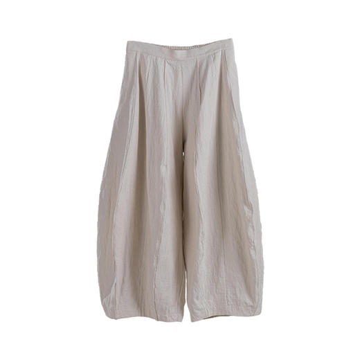 绽放018+220朵/2024新款复古立体浮雕压花半松紧腰单层纯棉阔腿灯笼裤 商品图3