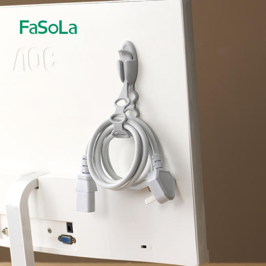 FaSoLa简约时尚插头固定厨房电线收纳绕线器多功能捆绑挂绳数据线理线器 商品图5