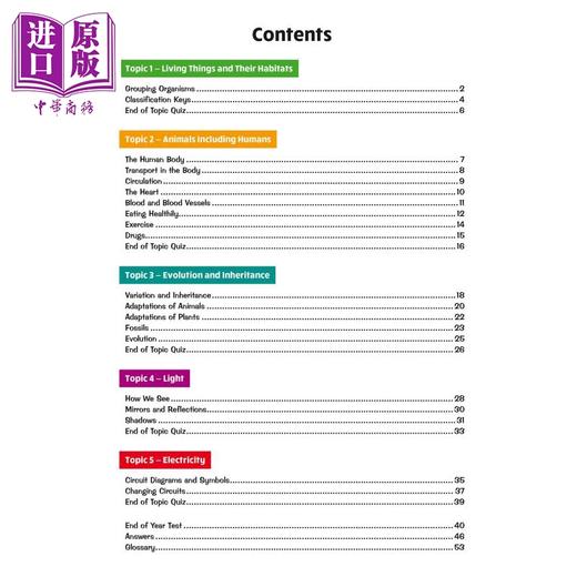 预售 【中商原版】英国原版CGP教辅 新的 KS2 科学 6年级有针对性的问题书含答案New KS2 Science Year 6 Targeted Question Book 商品图1
