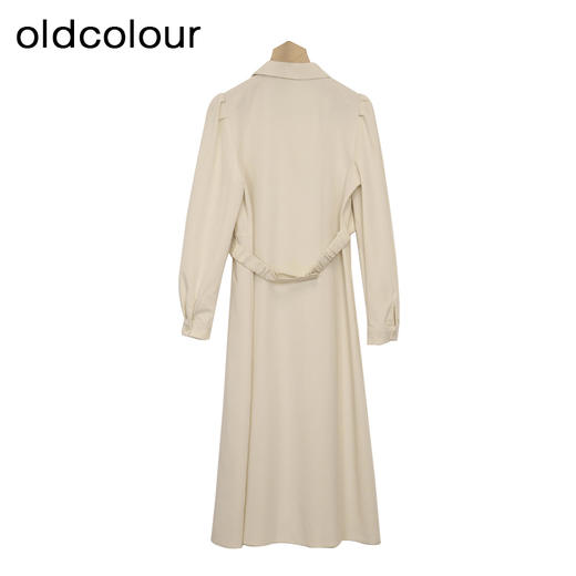 oldcolour纯色简约连衣裙春季新款设计感西装领长裙女DO13103721 商品图1