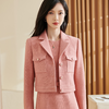 剩XL/2XL 米思阳2025新品精致优雅粉色小香风外套编织短款小西装女5Y23DW3443 商品缩略图2