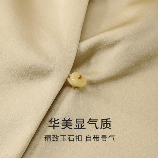 金三塔重磅真丝睡衣女100%桑蚕丝新中式植物染刺绣中式立领衣裤套  YSFEA206 商品图4