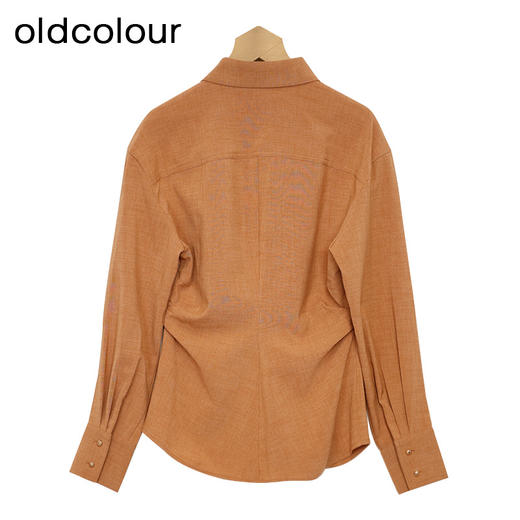 oldcolour纯色修身衬衫春季新款设计感休闲简约上衣女HO14013401 商品图1