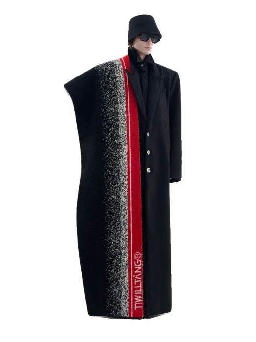 TIWILLTANG启世录“翎御拂锦”羊羔毛撞色渐变围巾 商品图4