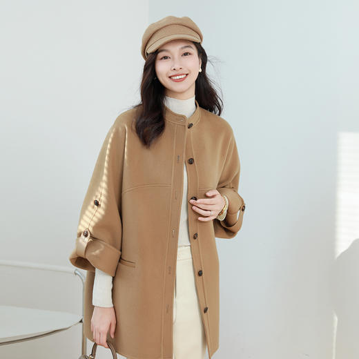 火桐hooton 铂金系列 30绒双面双色羊皮扣箱型大衣外套3409 商品图5