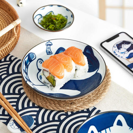 御宅招财猫陶瓷餐具六件套 商品图1