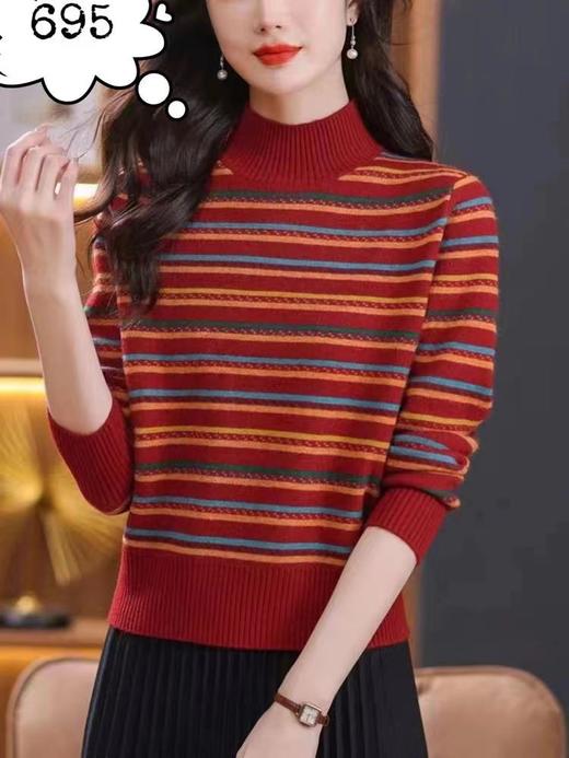女彩条针织衫695 商品图2