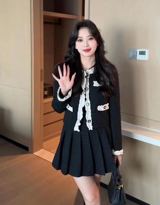 【YW】无忧购法式小香风拼接花边羽绒外套（含90%白鸭绒）+半身裙套装5767（截单后7天发货)25年清仓捡漏 商品图2