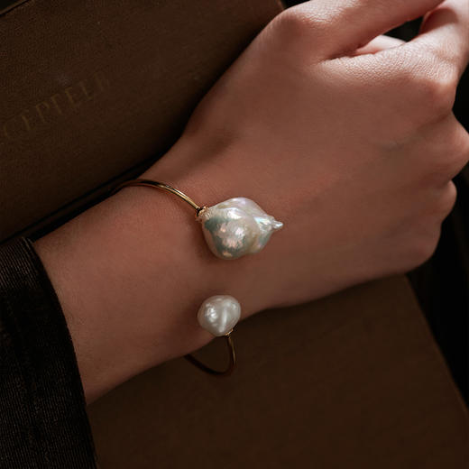 Manreya玛芮雅“塞纳河畔”金包银巴洛克珍珠手镯复古法式手链 商品图6