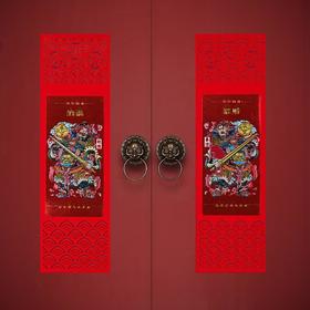 【48小时发货】高端绒布金箔门神门贴2024甲辰龙年植绒烫金贴画纳福过年新年大号年画